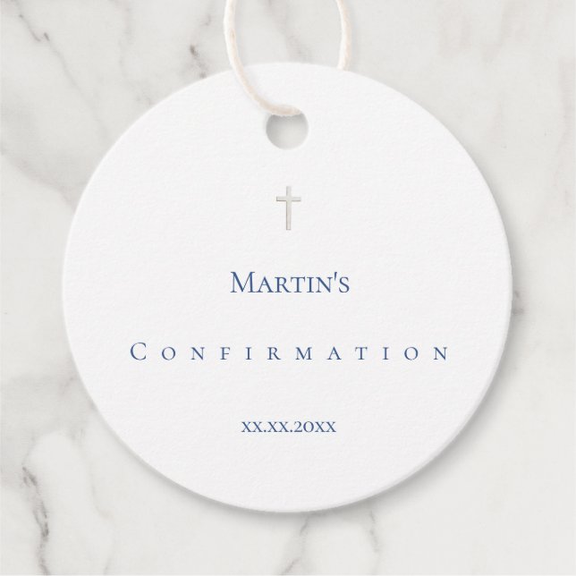 simple classic Confirmation Favor Tags (Front)