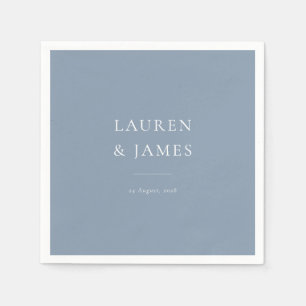 Simple Classic Couples Name & Date Wedding Napkins