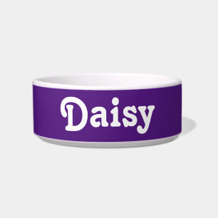 Simple Classic Custom Pet Name Purple Bowl
