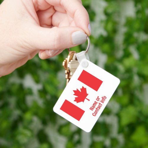 Simple Classic Customizable Canadian Flag  Keychain