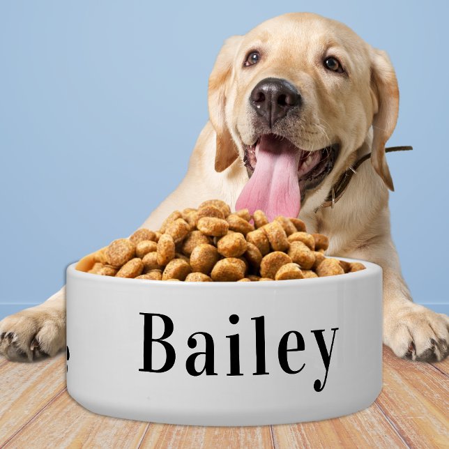 Simple Classic Dog Personalized Pet Food Water Bowl (Creator Uploaded)