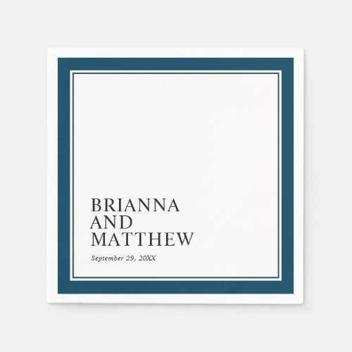 Simple Classic Double Frame in Navy Blue Napkins