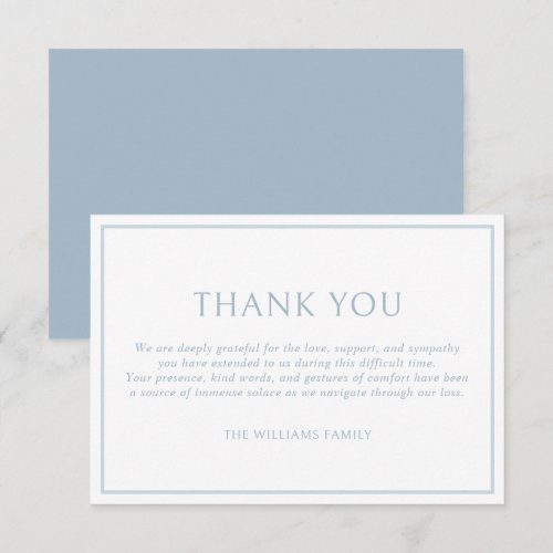 Simple Classic Dusty Blue Frame Funeral Sympathy