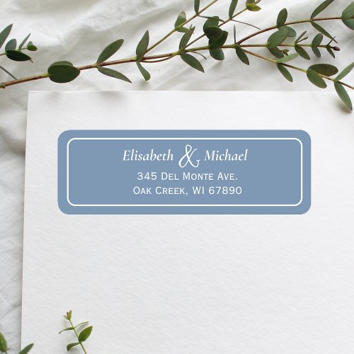 Simple Classic Dusty Blue Wedding Return Address Label
