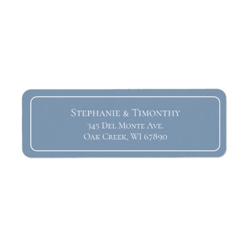 Simple Classic Dusty Blue Wedding Return Address Label