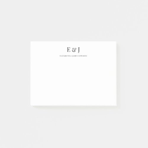 Simple Classic Elegant Ampersand Couple Initial Post_it Notes