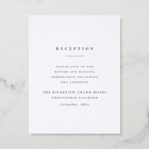 Simple classic elegant black wedding reception letterpress enclosure card