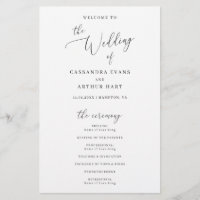 Simple Classic Elegant Budget Wedding Program