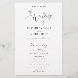 Simple Classic Elegant Budget Wedding Program Flyer