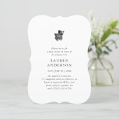 Simple Classic Elegant Chic Buggy Baby Shower Invitation (Standing Front)
