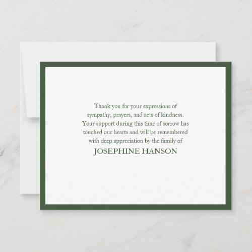 Simple Classic Elegant Floral Grief Memorial Note Card