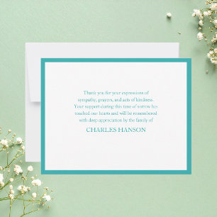 Simple Classic Elegant Grief Memorial Bereavement Note Card
