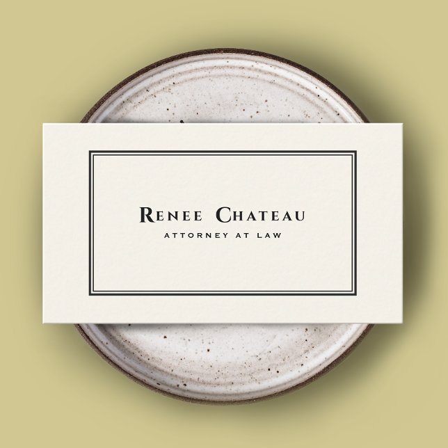 Simple Classic Elegant Ivory White Attorney Business Card (Creator Uploaded)