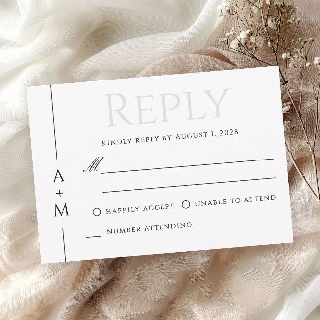 Simple Classic Elegant Monogram Wedding RSVP (Creator Uploaded)