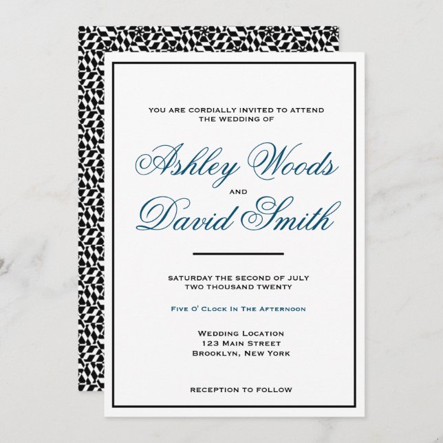 Simple Classic Elegant Script Invitation (Front/Back)