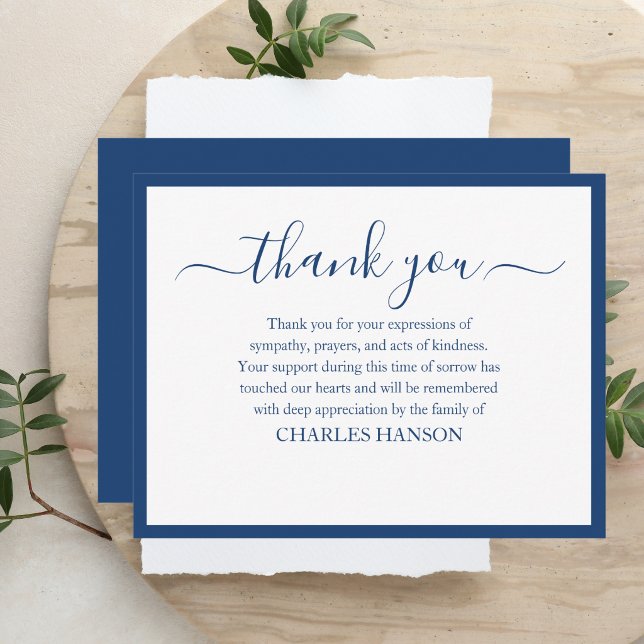 Simple Classic Elegant Script Memorial Bereavement Note Card (Creator Uploaded)