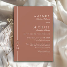 Simple Classic Elegant Terracotta Minimal Wedding