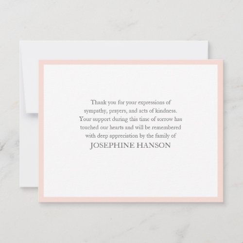 Simple Classic Elegant Traditional Grief Message Note Card