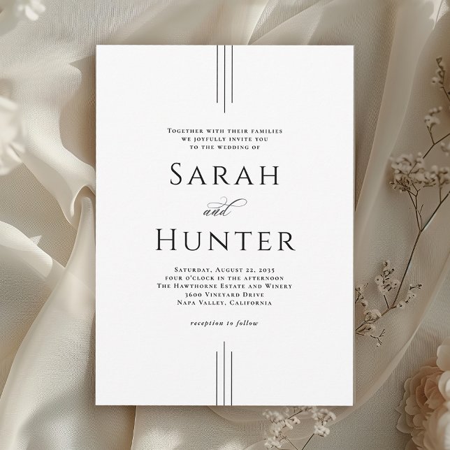 Simple Classic Elegant Typography Wedding Invitation (Available in both printed and instant download digital formats.)