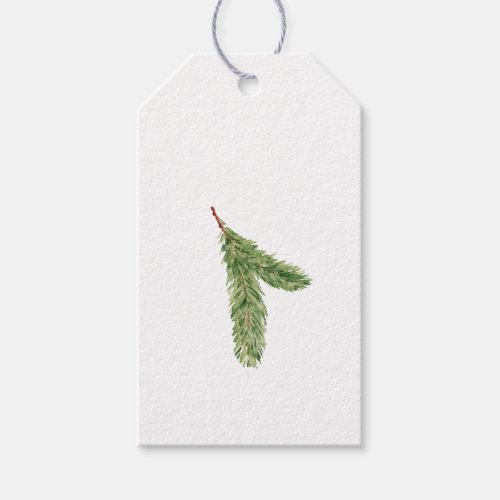 Simple Classic Evergreen Christmas Tree Branch Gift Tags