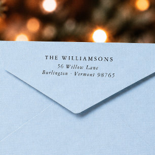 Simple Classic Family Name Return Address Rubber Stamp