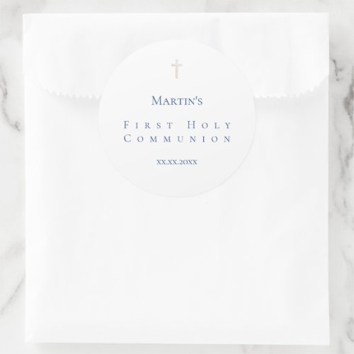 simple classic First Holy Communion  Classic Round Sticker