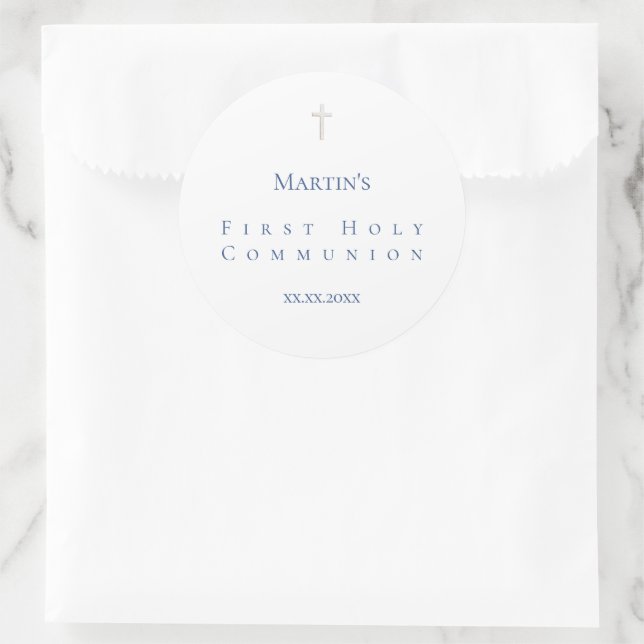 simple classic First Holy Communion  Round Sticker (Bag)