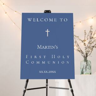 simple classic First Holy Communion welcome sign