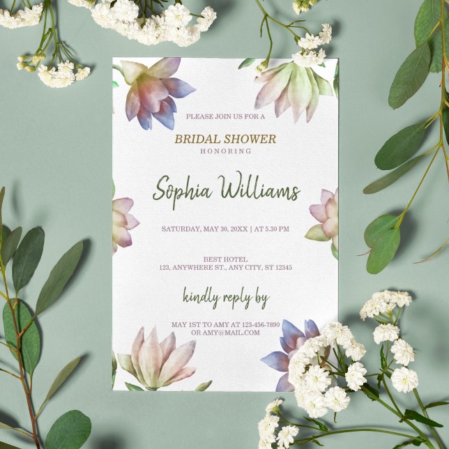 Simple Classic Floral Bridal Shower Invitation (A classic floral invite for a graceful celebration)