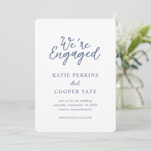 Simple Classic Formal Dusty Blue Elegant Wedding Save The Date