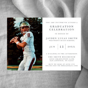 SIMPLE CLASSIC FORMAL PHOTO GRADUATION INVITATION