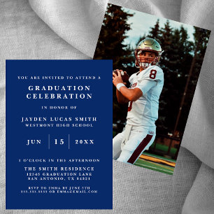 SIMPLE CLASSIC FORMAL PHOTO GRADUATION INVITATION
