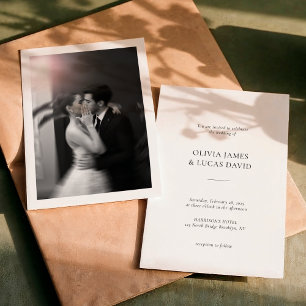 Simple Classic Formal Photo Wedding Invitation