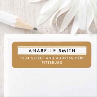 Simple Classic Gold And Black Return Address Typo
