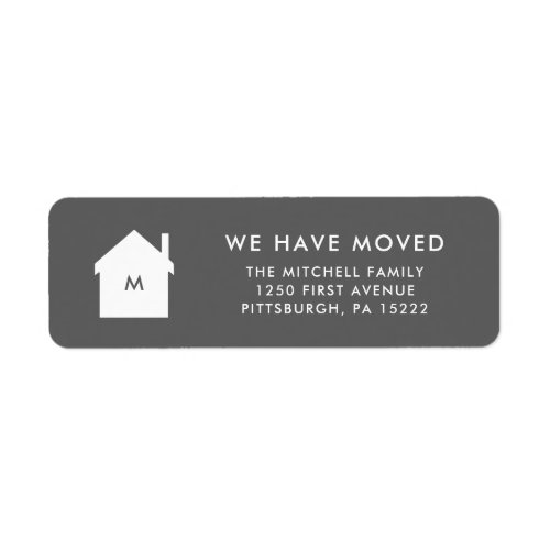 Simple Classic Gray and White House New Address Label