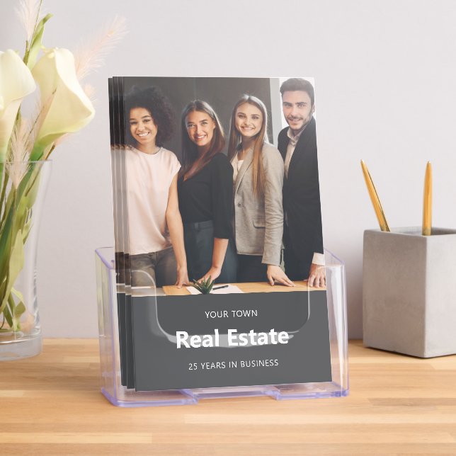 Simple Classic Gray Custom Home Real Estate Brochure (Insitu)