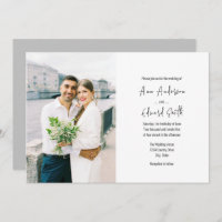 Simple Classic Horizontal Photo Wedding Invitation