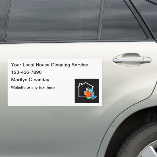 Simple Classic House Cleaning Car Magnets