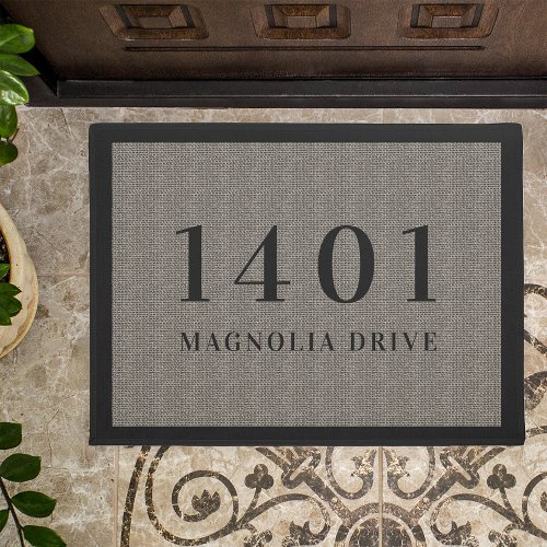 Simple Classic House Number  Address Doormat