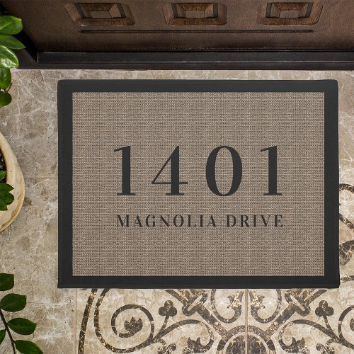 Simple Classic House Number  Address Doormat