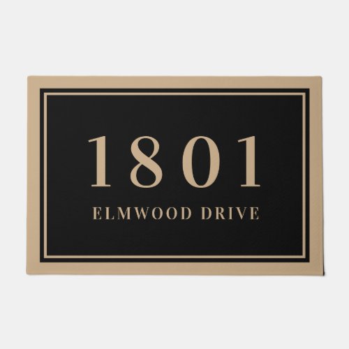 Simple Classic House Number  Address Doormat