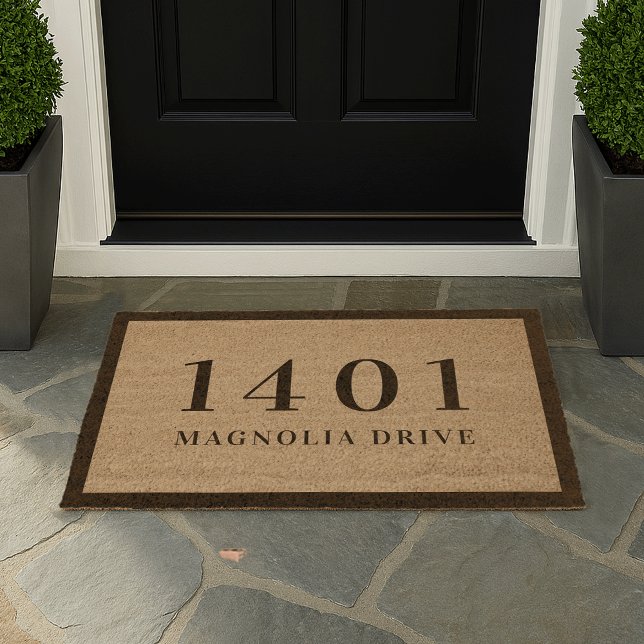Simple Classic House Number & Address Fiber Doormat (Creator Uploaded)