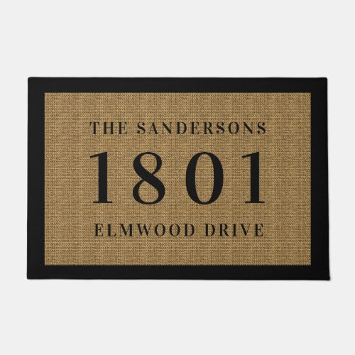 Simple Classic House Number  Address Personalized Doormat
