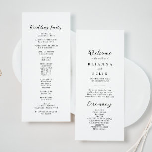 Simple Classic Kraft Wedding Program