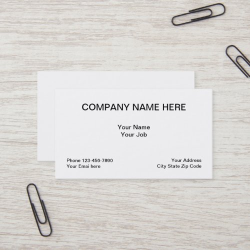Simple Classic Layout Generic Business Card
