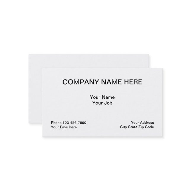 Simple Classic Layout Generic Business Card (Front/Back In Situ)