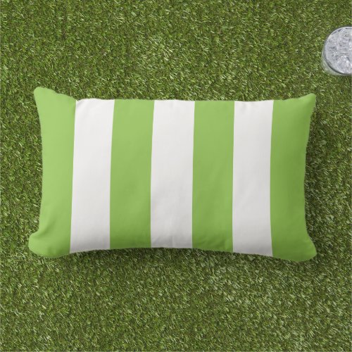 Simple Classic Lime Green Cabana Stripes Lumbar Pillow