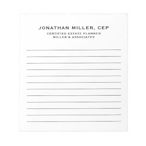 Simple Classic Lined Notepad