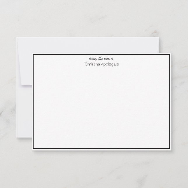 Simple Classic Living the Dream Custom Name Thank You Card (Front)