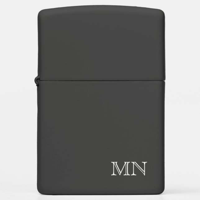 Simple Classic Masculine Monogram Zippo Lighter (Front)
